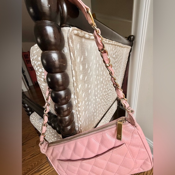 Chanel Pink Caviar Leather Shoulder Bag - Picture 10 of 10